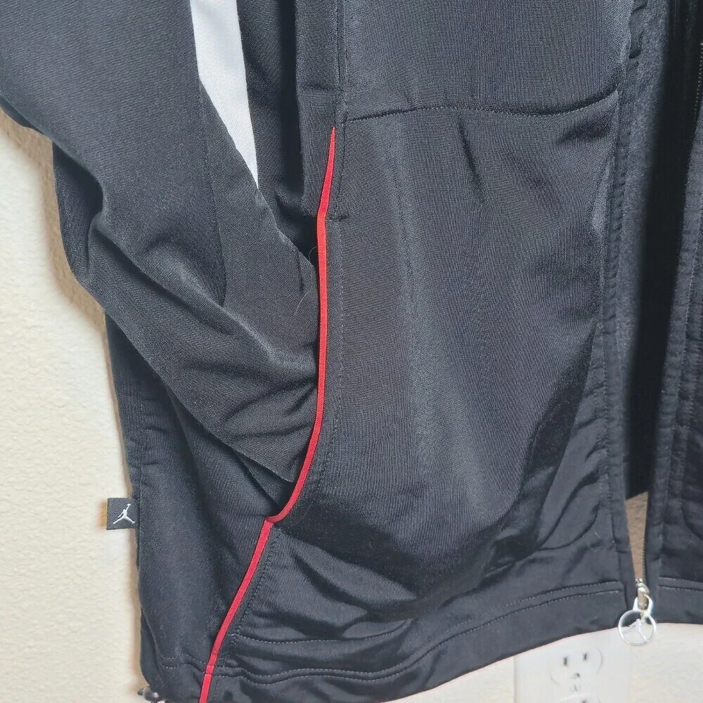 Jordan Full Zip Track Jacket XL Black White Red Jumpman Athletic Warm Up